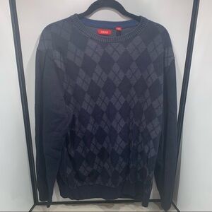 Izod Sweater Adult Size XL Blue Argyle Men